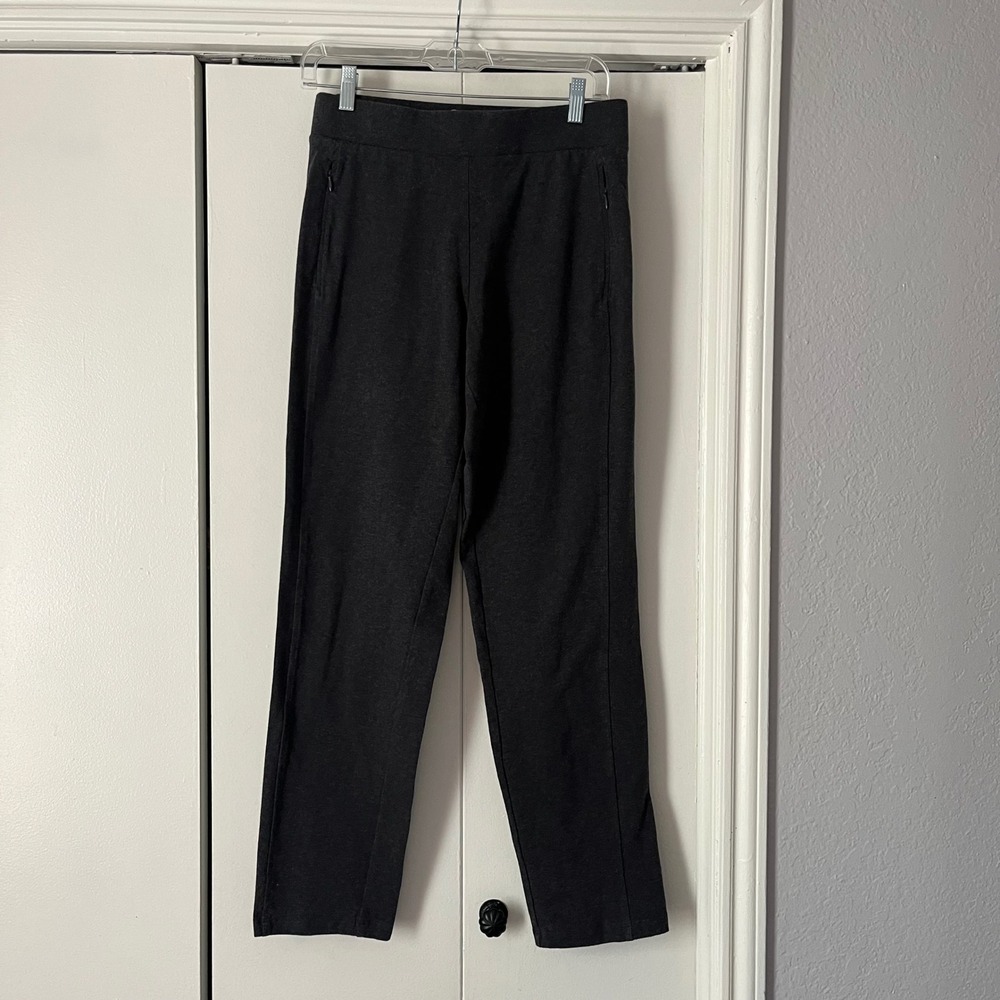 T by Talbots Straight Leg Yoga Pants Charcoal Gray Heather Size S Activewear